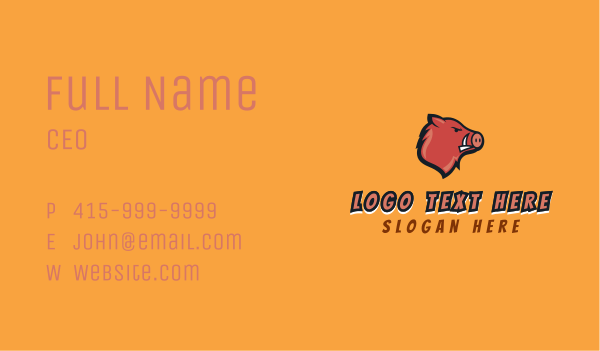 Angry Boar Gaming Business Card Design Image Preview