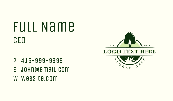 Shovel Gardening Spade Business Card Design Image Preview