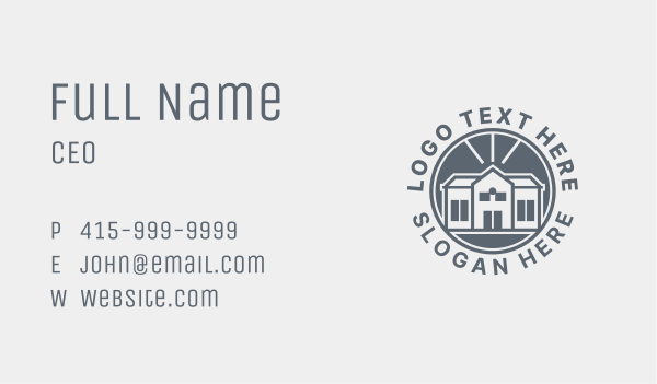 Gray Home Mansion Business Card Design Image Preview