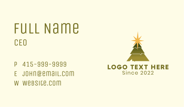 Shining Star Tree Business Card Design Image Preview