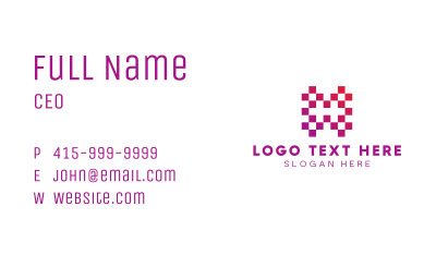 Square Pixels Letter H Business Card Image Preview