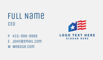 American Flag House Business Card Image Preview