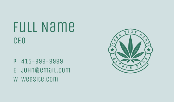 Cannabis Weed Badge Business Card Design Image Preview