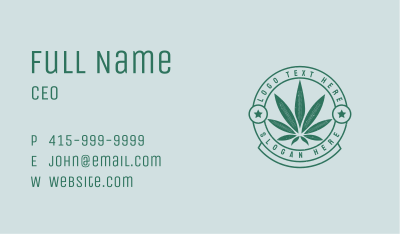 Cannabis Weed Badge Business Card