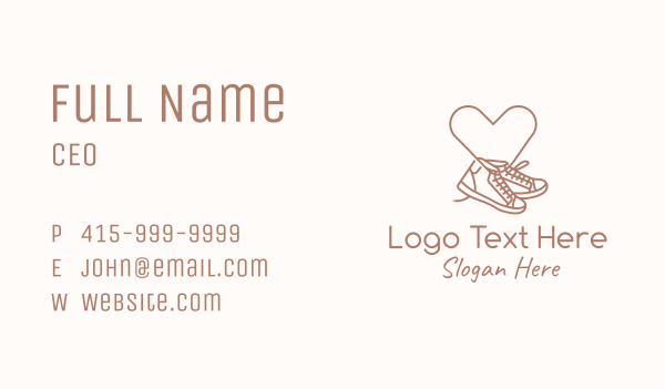 Sneaker Heart Monoline Business Card Design Image Preview