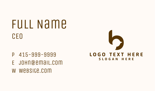 Letter B Bird Business Card Design Image Preview