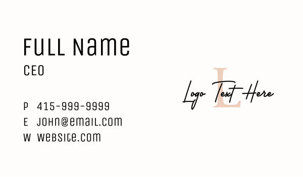 Classy Modern Initial Business Card Design Image Preview