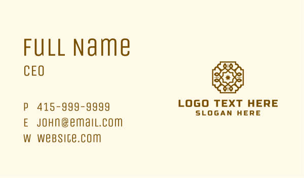 Ornamental Arabic Pattern Business Card Design Image Preview