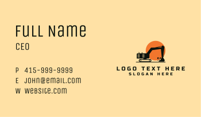 Construction Excavator Machinery Business Card Image Preview