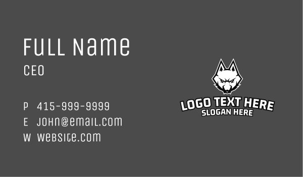 Angry White Wolf Gaming  Business Card Design Image Preview