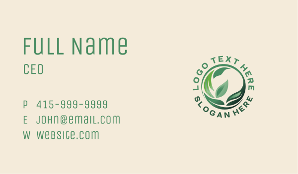 Organic Leaf Spa Business Card Design Image Preview