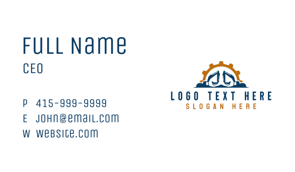 Excavation Digging Machine Business Card Design Image Preview