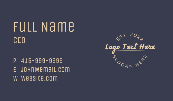 Circle Handwritten Company Business Card Design Image Preview