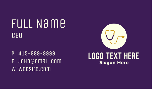 Starry Stethoscope Business Card Design Image Preview