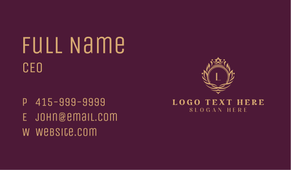 Crown Wreath Royalty Business Card Design Image Preview