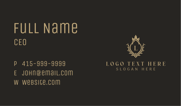 High End Crown Lettermark Business Card Design Image Preview