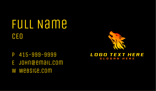 Wolf Beast Gaming Business Card Design Image Preview