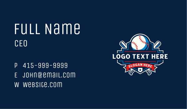 Baseball Sports League Business Card Design Image Preview