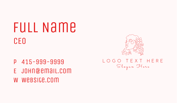 Botanical Floral Woman Face Business Card Design Image Preview