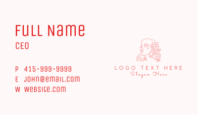 Botanical Floral Woman Face Business Card Image Preview