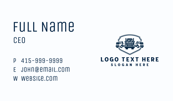 Truck Logistics Company Business Card Design Image Preview