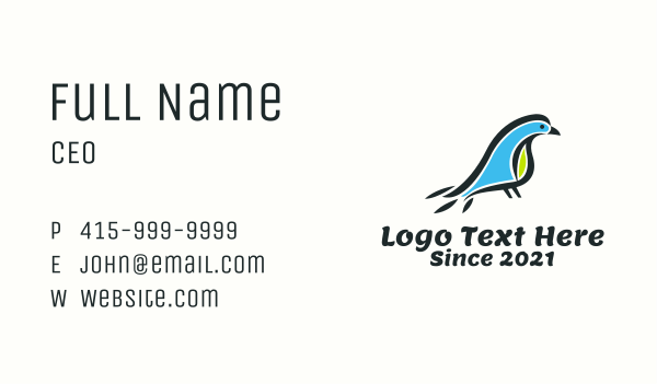 Tropical Bird Animal Business Card Design Image Preview