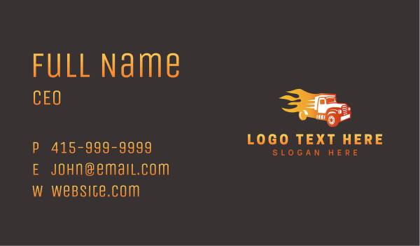 Gradient Flame Truck Business Card Design Image Preview