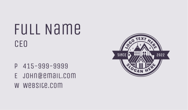 Violet Town House Roof Business Card Design Image Preview