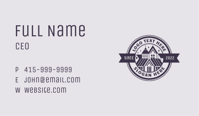 Violet Town House Roof Business Card Image Preview