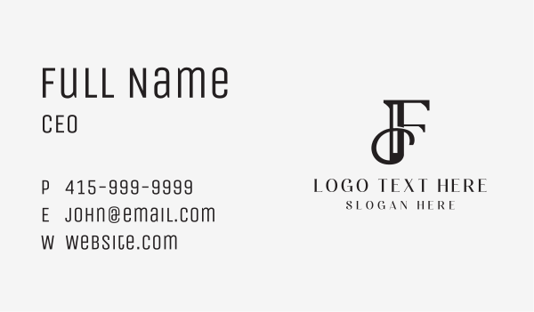 Classic Luxury Letter F Business Card Design Image Preview