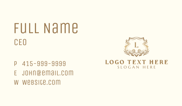Stylish Fashion Shield Business Card Design Image Preview