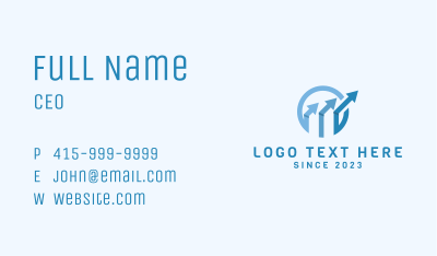 Blue Marketing Business Arrow Business Card Image Preview