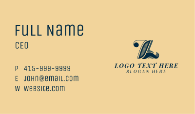 Antique Business Letter L Business Card Image Preview