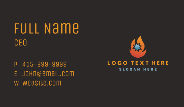 Flame & Ice Temperature Business Card Design Image Preview