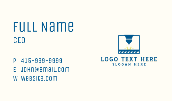 CNC Laser Cutting Technician Business Card Design Image Preview