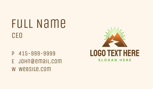 Mountain Valley River Business Card Design Image Preview