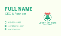 Ribbon Holiday Bell Business Card Design