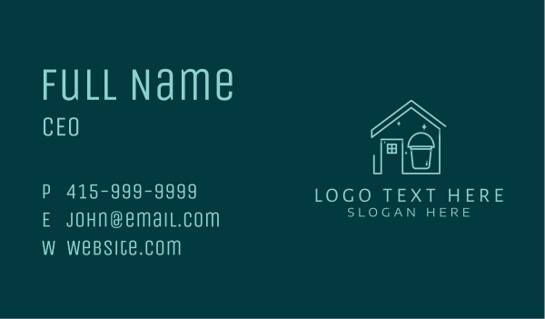 Clean Bucket Housekeeper Business Card Design Image Preview