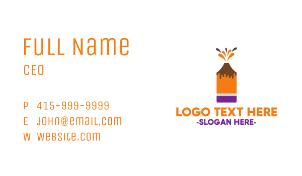 Volcano Art & Craft Pencil Business Card Design Image Preview