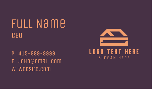 Simple Orange House  Business Card Design Image Preview