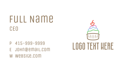 Colorful Cupcake Patisserie Business Card Image Preview