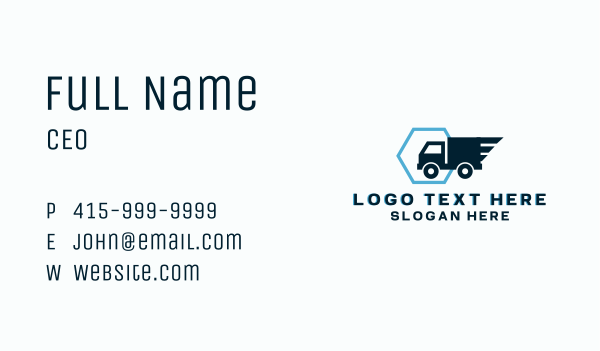 Logistics Truck Express Business Card Design Image Preview