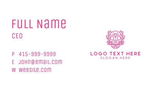 Ornate Sugar Skull  Business Card Design Image Preview