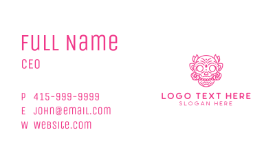 Ornate Sugar Skull  Business Card Image Preview