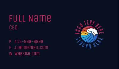 Ocean Wave Beach Business Card Image Preview