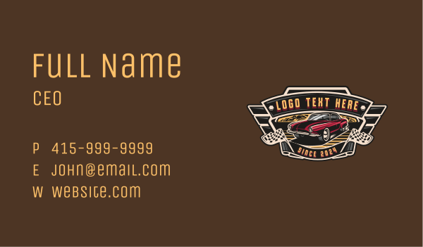 Vintage Car Racing Business Card Design Image Preview