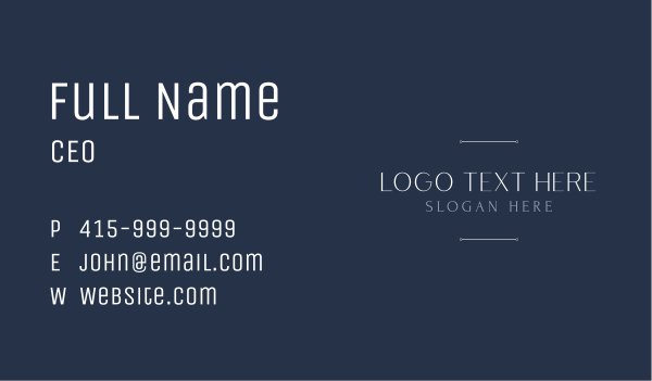 Minimalist Brand Wordmark Business Card Design Image Preview