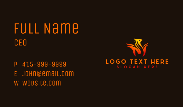 Fire Flame Chicken Business Card Design Image Preview