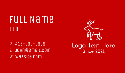 White Forest Reindeer  Business Card