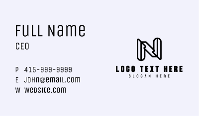 Business Agency Letter N Business Card Image Preview